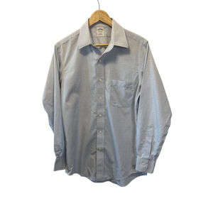 MENS BROOKS BROTHERS Extra Slim Fit Blue & White Plaid Button Up Dress Shirt